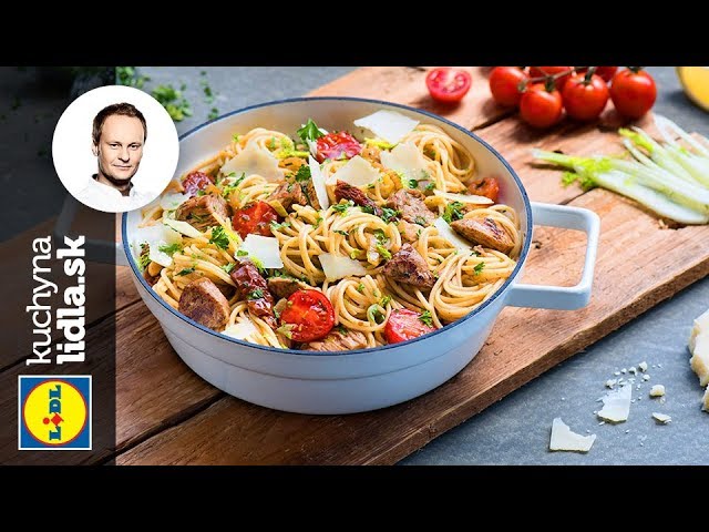 Špagety s paradajkami, feniklom a morčacím mäsom – Marcel Ihnačák – recepty kuchynalidla.sk