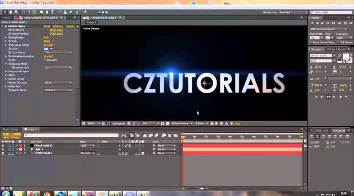 CZTUTORIÁL – After Effects 137 – Jednoduché trailer texty