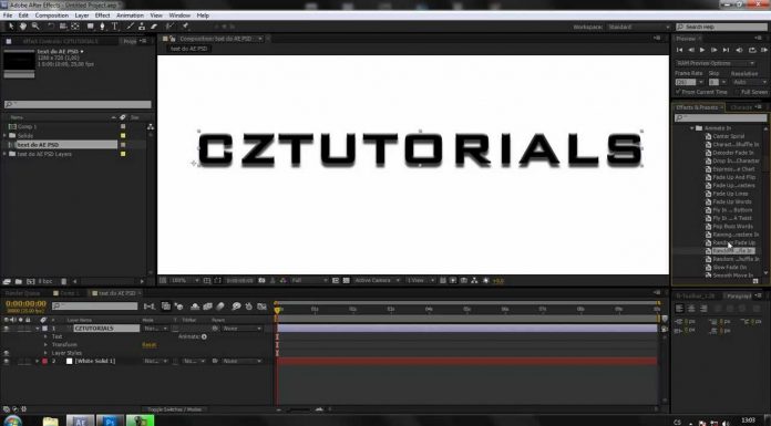 CZTUTORIÁL – After Effects 108 – Import Photoshop souboru