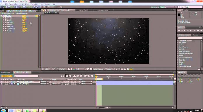 CZTUTORIÁL – After Effects 041 – CC Snow efekt