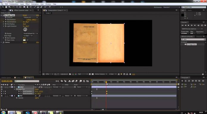 CZTUTORIÁL – After Effects 064 – Otočení listu papíru