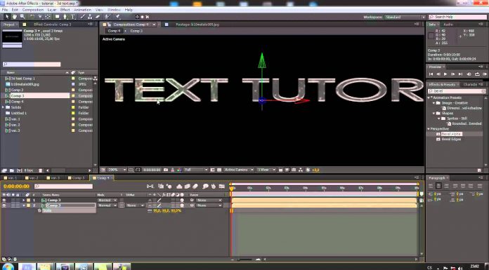 CZTUTORIÁL – After Effects 032 – Jak udělat 3D text ?