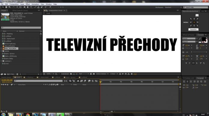 CZTUTORIÁL – After Effects 144 – Princip televizních přechodů