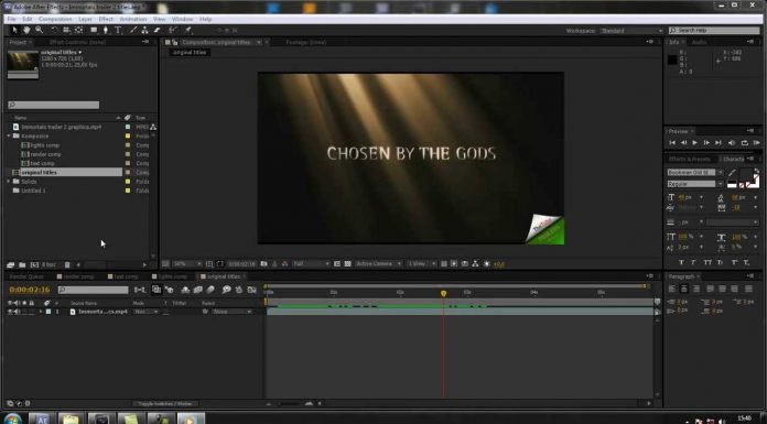 CZTUTORIÁL – After Effects 051 – Immortals trailer 2 titles