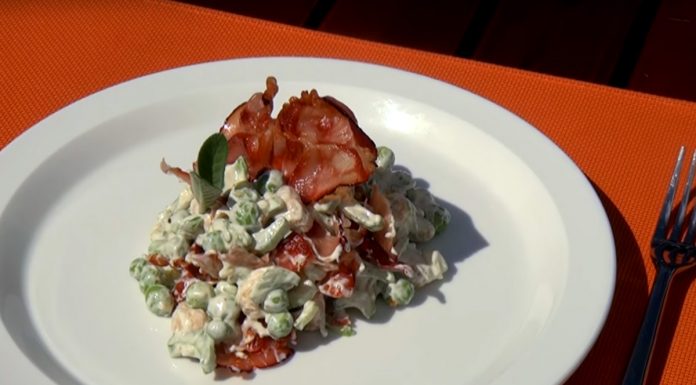 Hráškový šalát – recept na hráškový šalát s dressingom