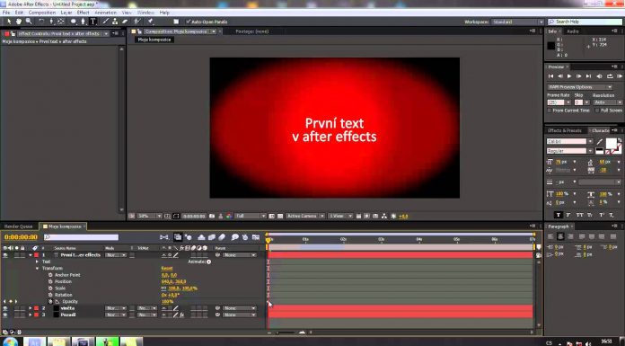 Adobe After Effects pro začátečníky – část 2.