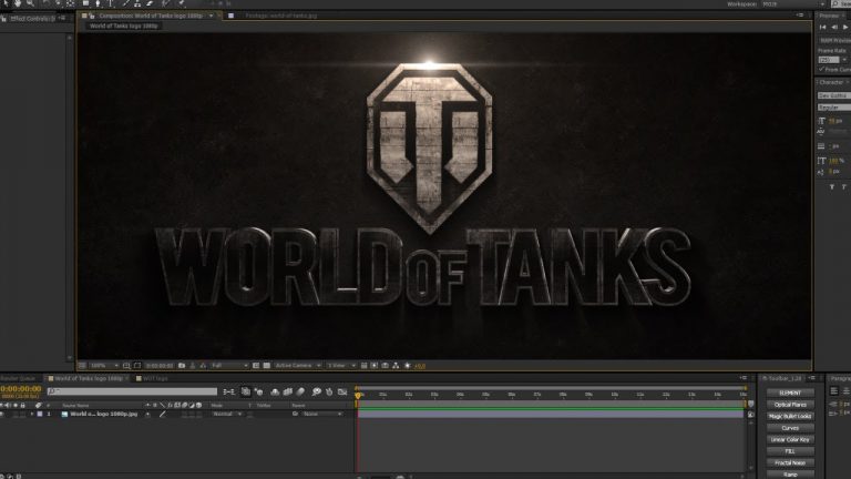 CZTUTORIÁL – After Effects 148 – Element 3D – World of Tanks logo