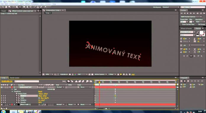 CZTUTORIÁL – After Effects 009 – Práce s textem