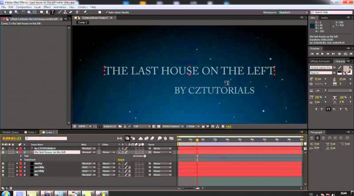 CZTUTORIÁL – After Effects 057 – Last house on the left trailer titles
