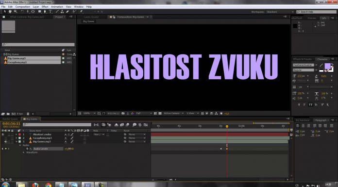CZTUTORIÁL – After Effects 132 – Hlasitost zvuku