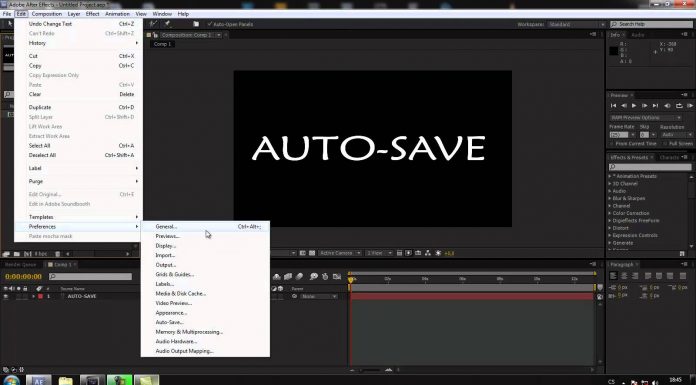 CZTUTORIÁL – After Effects 059 – Autosave