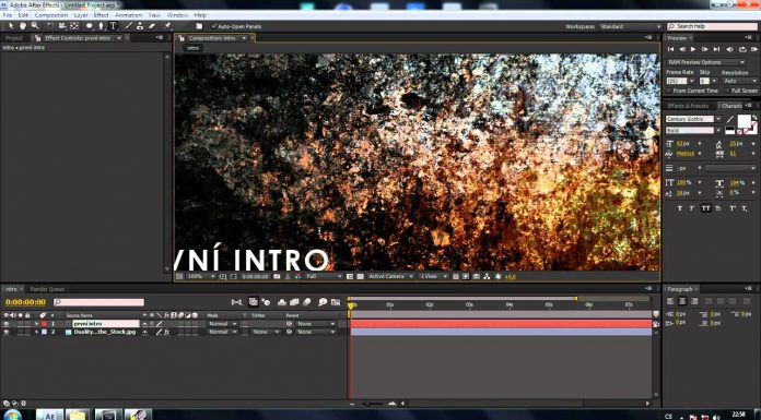 CZTUTORIÁL – After Effects 002 – Jednoduché intro