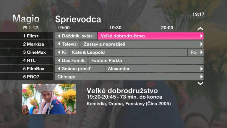 Telekom Magio TV Funkcie: EPG