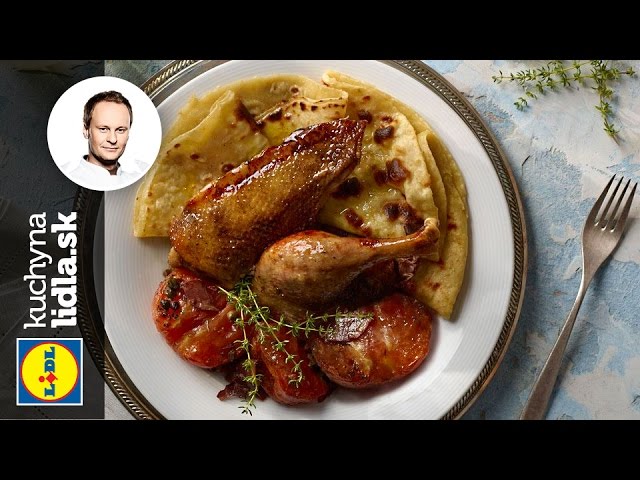 Pečená kačica s paradajkami a domácimi lokšami – Marcel Ihnačák – recepty kuchynalidla.sk