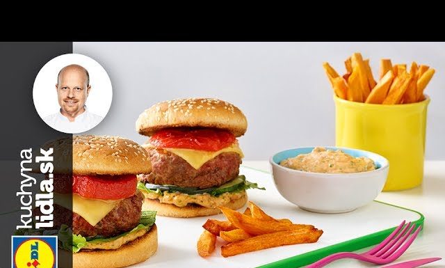 Hamburger so sušenými paradajkami a batatovými hranolčekmi – Roman Paulus – recepty kuchynalidla.sk