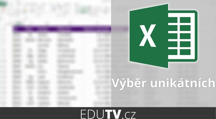 Výběr unikátních hodnot v Excelu