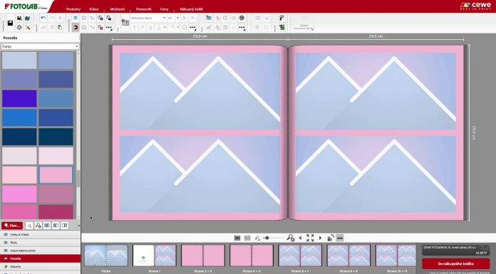 Vkladanie pozadia I. – softvér CEWE FOTOSVET