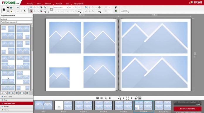 Usporiadanie strán v softvéri CEWE FOTOSVET