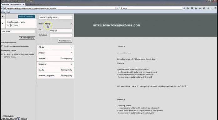 Ako vo Wordprese vytvoriť menu – WordPress Návody 11