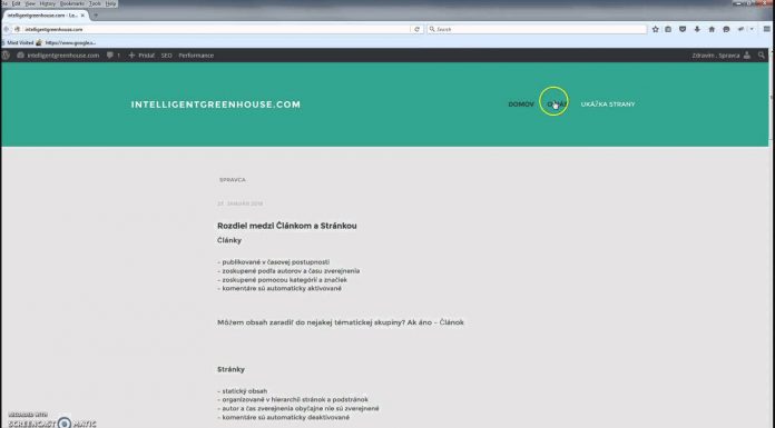 Aký je rozdiel medzi stránkami a článkami? – WordPress Návody 08