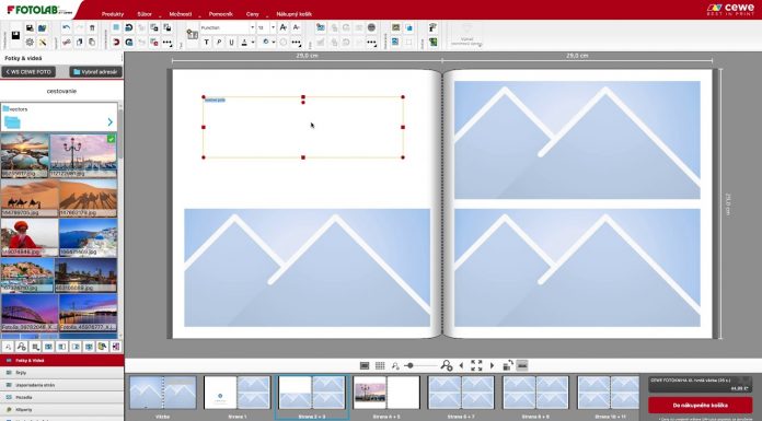 Vkladanie textu v softvéri CEWE FOTOSVET
