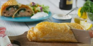 Lososovo-špenátový wrap so syrom Feta