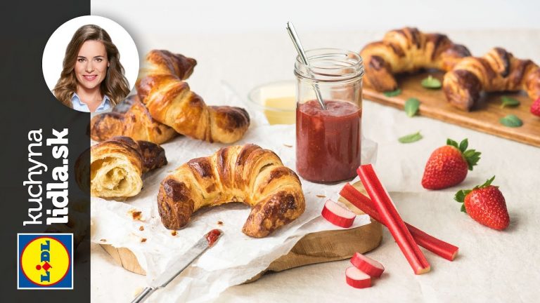 Croissant s rebarborovo – jahodovým džemom – Veronika Bušová – recepty kuchynalidla.sk
