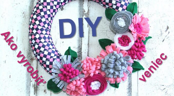 Návod na jarný veniec s filcovými kvetinami – DIY tutorial